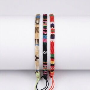 Set of 3 Handwoven Bracelets - Multicolor (Unisex)